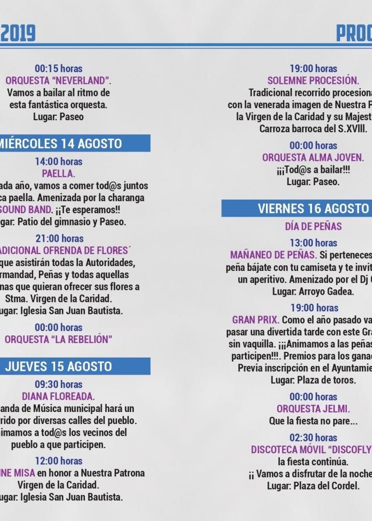 PROGRAMA FIESTAS 2019