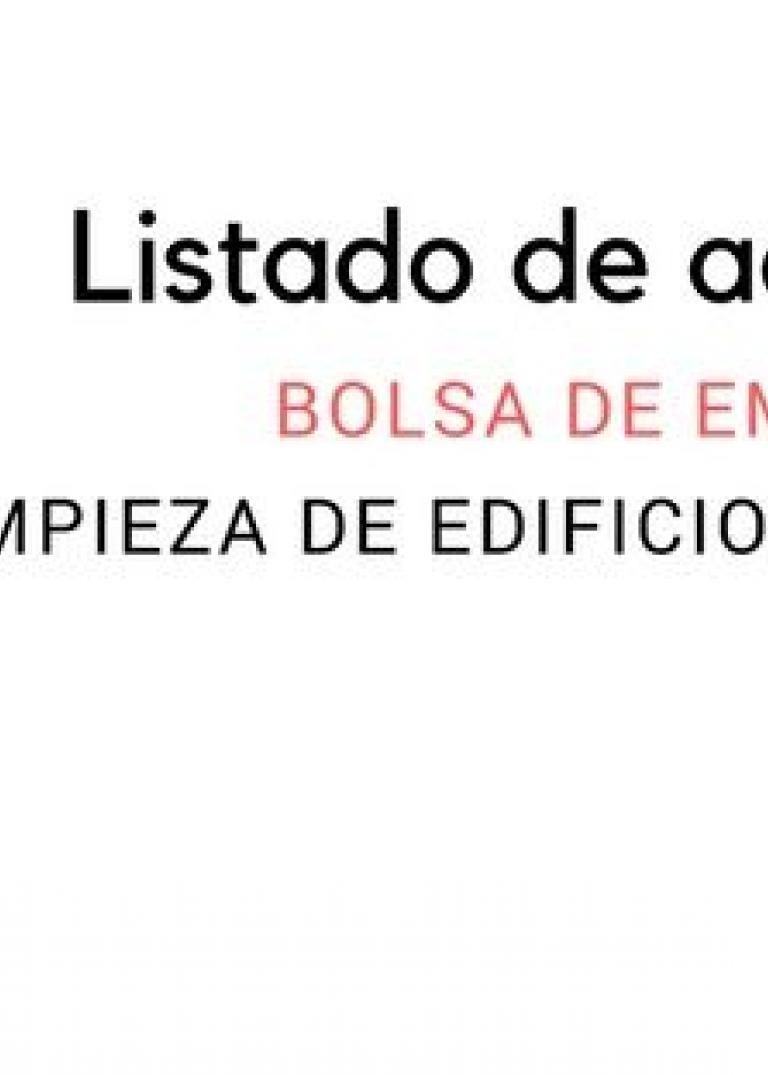 LISTADO DEFINITIVO DE ADMITIDOS EN LA BOLSA DE EMPLEO DE LIMPIEZA DE EDIFICIOS MUNICIPALES