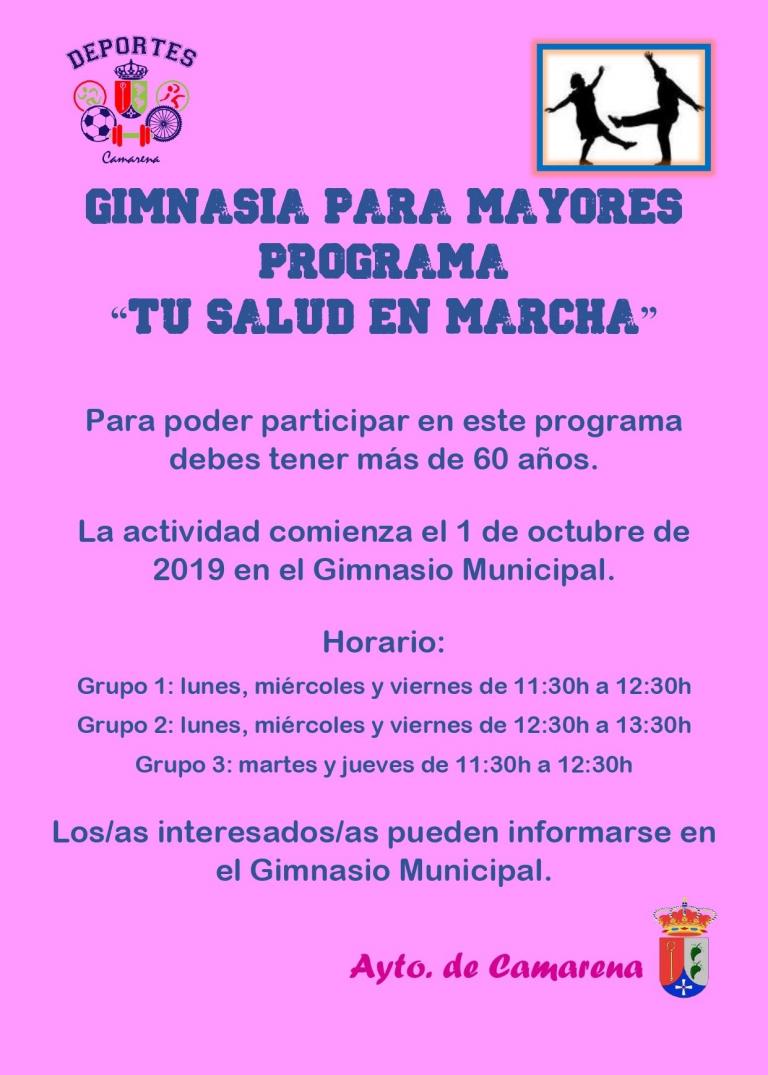 GIMNASIA PARA MAYORES "TU SALUD EN MARCHA"