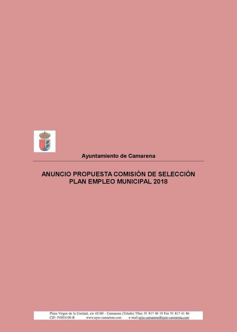 ANUNCIO LISTADO PUNTUACIÓN PLAN DE EMPLEO JARDINEROS
