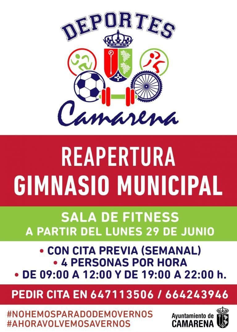 REAPERTURA SALA DE FITNESS GIMNASIO MUNICIPAL