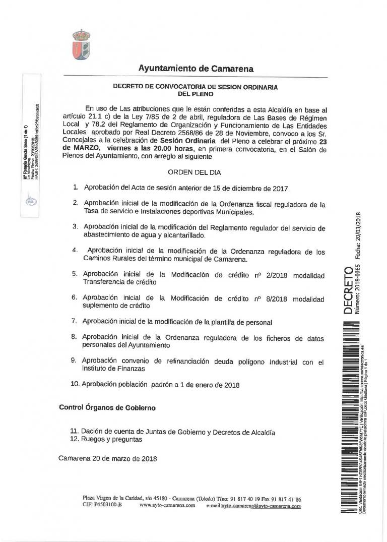 PLENO ORDINARIO