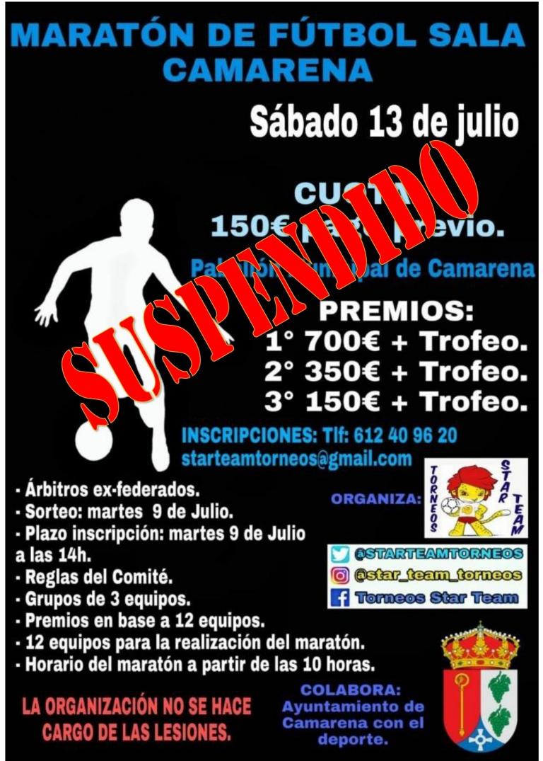 MARATÓN DE FÚTBOL SALA SUSPENDIDO