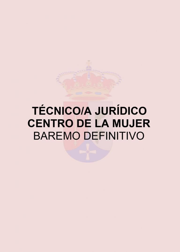 TÉCNICO JURÍDICO/A CENTRO DE LA MUJER