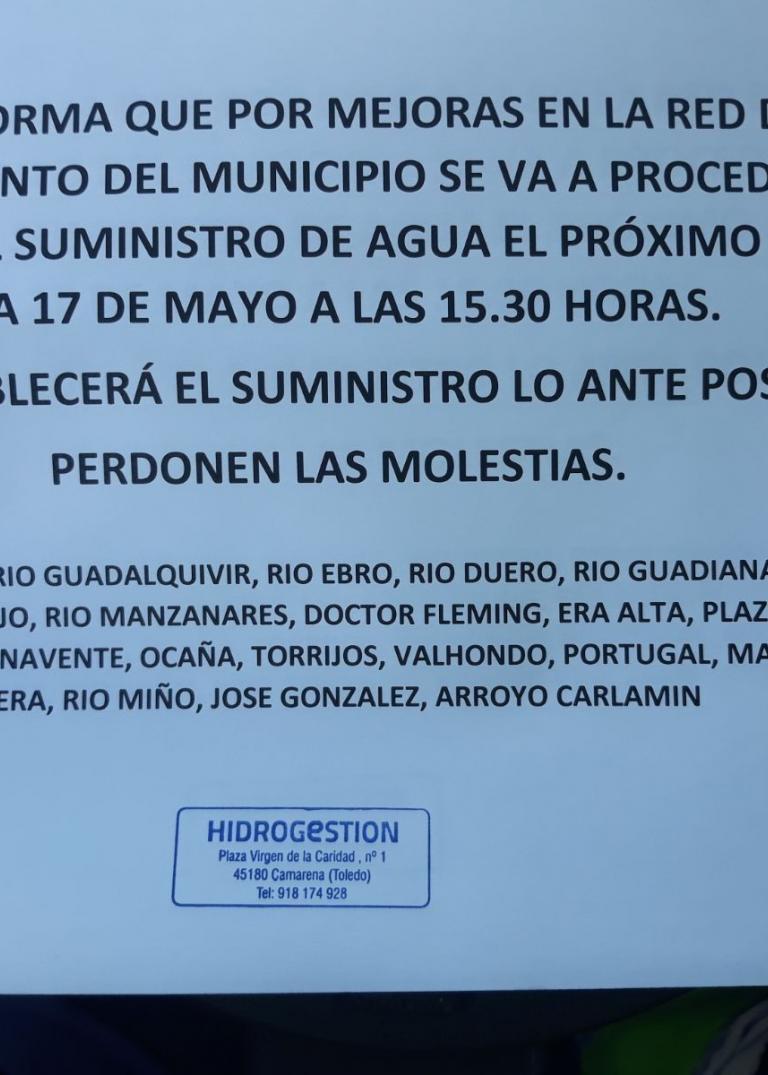 CORTE DE AGUA