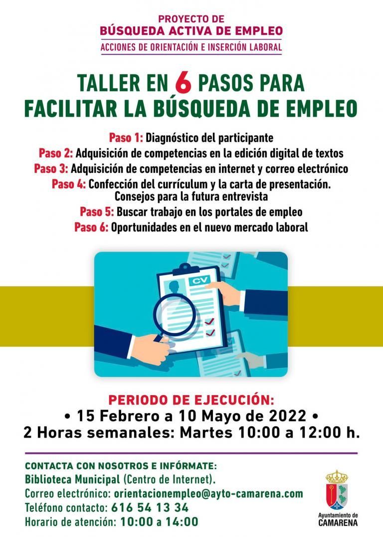 TALLER EN 6 PASOS PARA FACILITAR LA BÚSQUEDA DE EMPLEO