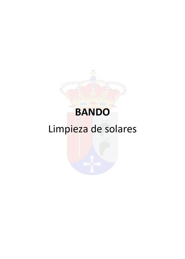 BANDO: LIMPIEZA DE SOLARES
