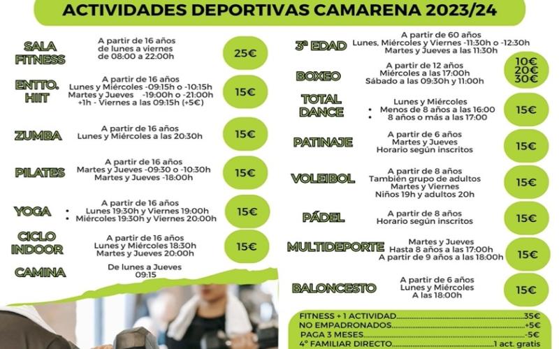 Nuevas Actividades Deportivas y horarios