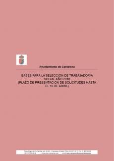 BASES PARA LA SELECCIÓN DE TRABAJADOR/A SOCIAL 2018