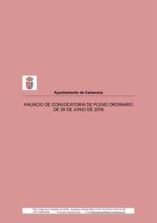 ANUNCIO CONVOCATORIA DE PLENO ORDINARIO