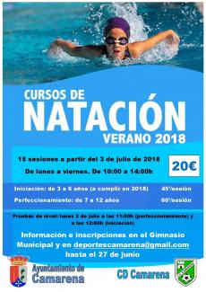 CURSOS DE NATACIÓN - VERANO 2018