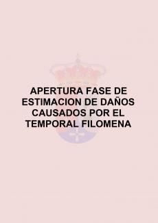 APERTURA FASE DE ESTIMACION DE DAÑOS CAUSADOS POR EL TEMPORAL FILOMENA