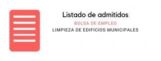 LISTADO DEFINITIVO DE ADMITIDOS EN LA BOLSA DE EMPLEO DE LIMPIEZA DE EDIFICIOS MUNICIPALES