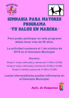 GIMNASIA PARA MAYORES "TU SALUD EN MARCHA"