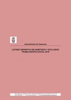 LISTADO DEFINITIVO DE ADMITIDOS Y EXCLUIDOS TRABAJADOR/A SOCIAL 2018