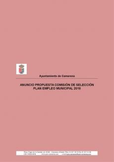 ANUNCIO LISTADO PUNTUACIÓN PLAN DE EMPLEO JARDINEROS