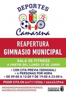 REAPERTURA SALA DE FITNESS GIMNASIO MUNICIPAL
