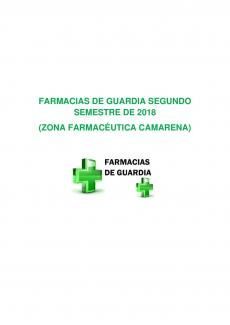 FARMACIAS DE GUARDIA SEGUNDO SEMESTRE DE 2018