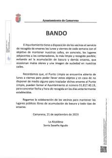 BANDO RECOGIDA DE ENSERES