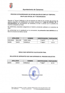 Proceso extraordinario empleo temporal