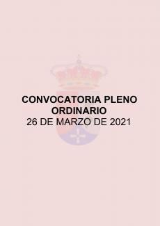 CONVOCATORIA PLENO ORDINARIO 26 DE MARZO DE 2021