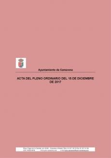 ACTA DEL PLENO ORDINARIO DE 15 DE DICIEMBRE DE 2017