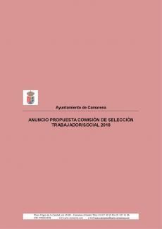 ANUNCIO LISTADO PUNTUACIÓN TRABAJADOR/A SOCIAL