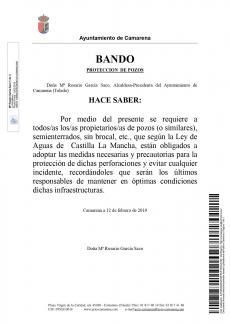 BANDO - PROTECCIÓN DE POZOS