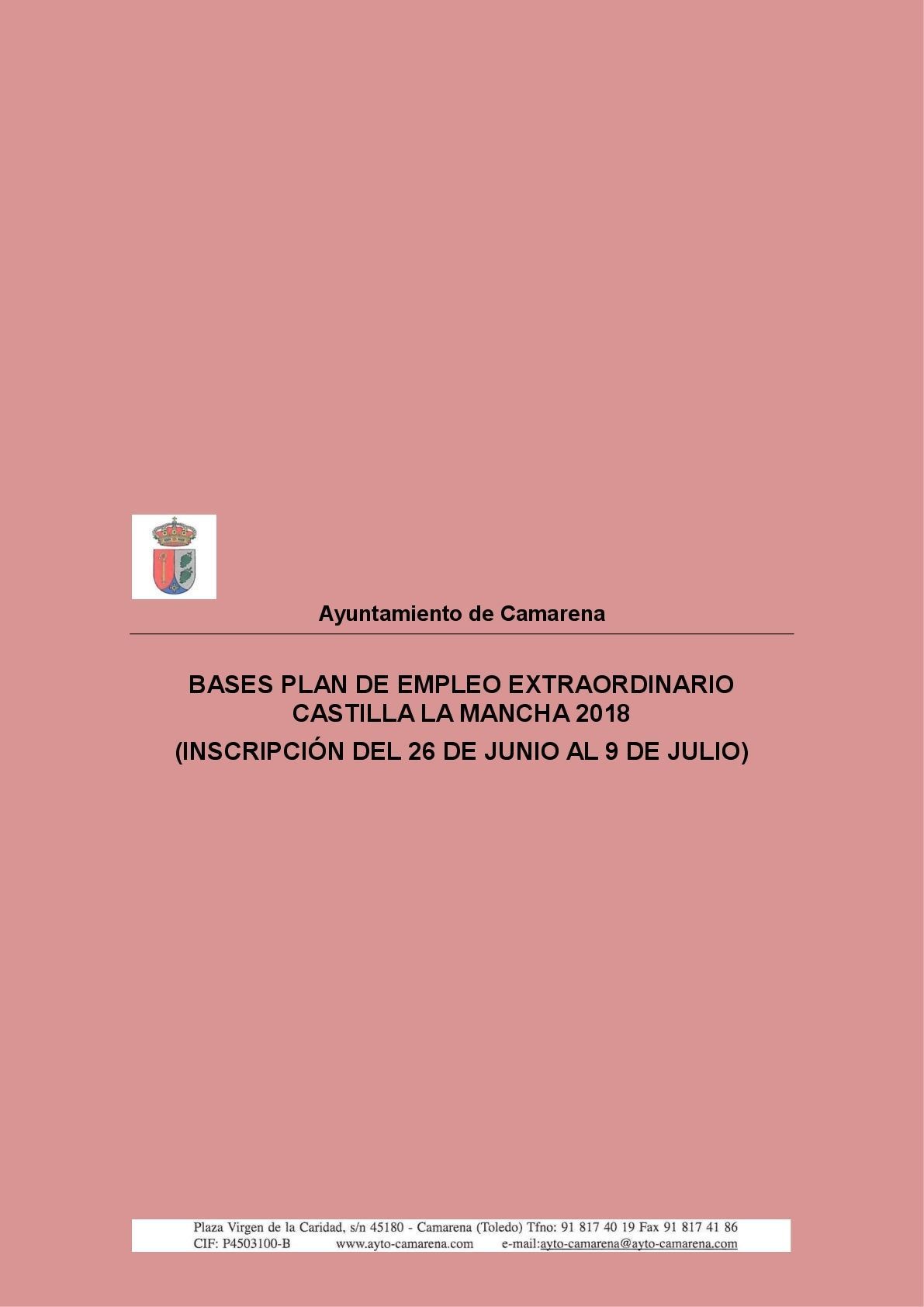 BASES PLAN DE EMPLEO EXTRAORDINARIO CLM