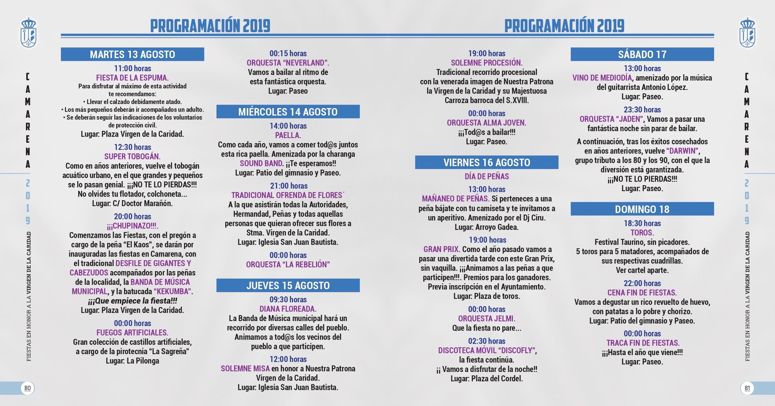 PROGRAMA FIESTAS 2019