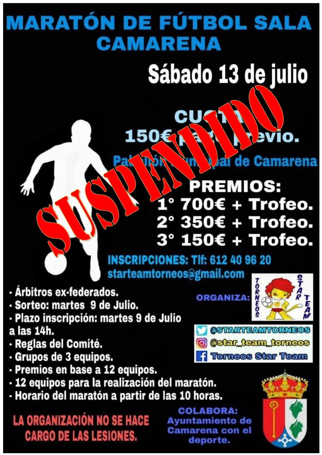 MARATÓN DE FÚTBOL SALA SUSPENDIDO