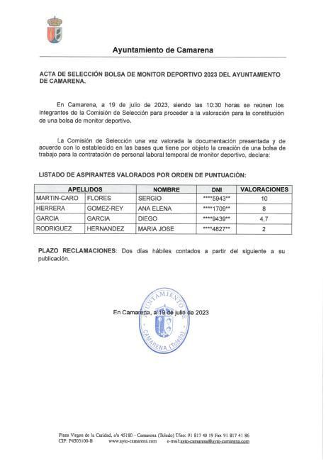 Monitor deportivo Camarena