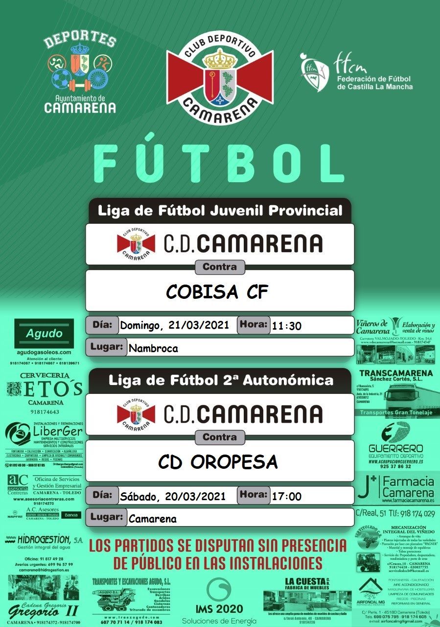 PARTIDOS DE FÚTBOL JUVENIL Y SENIOR