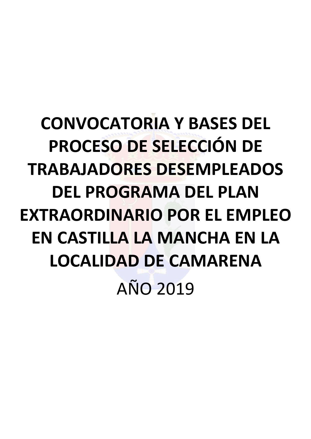 BASES PLAN DE EMPLEO 2019