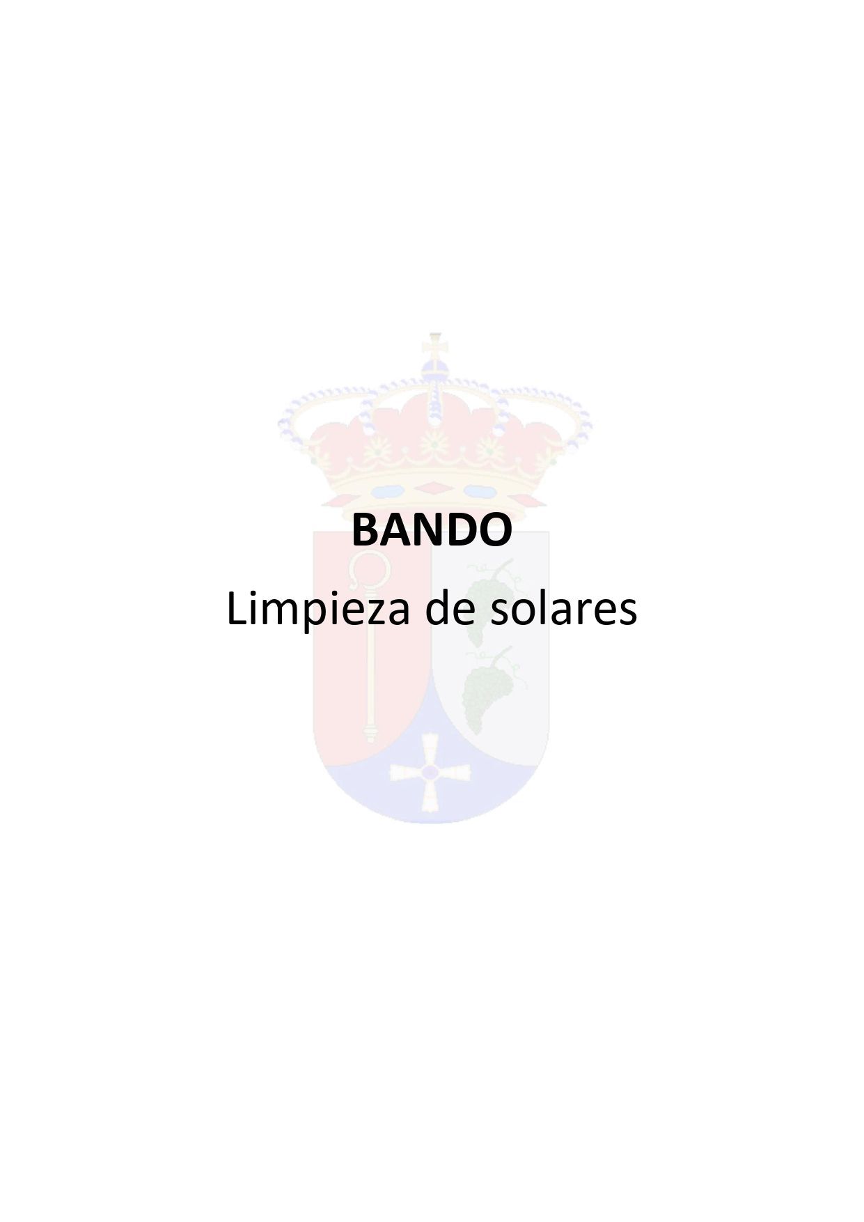 BANDO: LIMPIEZA DE SOLARES