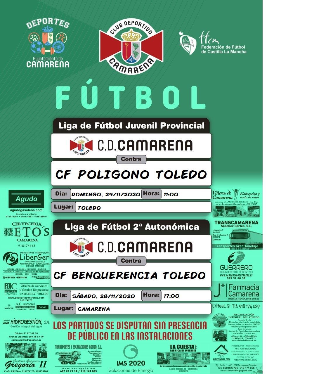 PARTIDOS DE FÚTBOL JUVENIL Y SENIOR