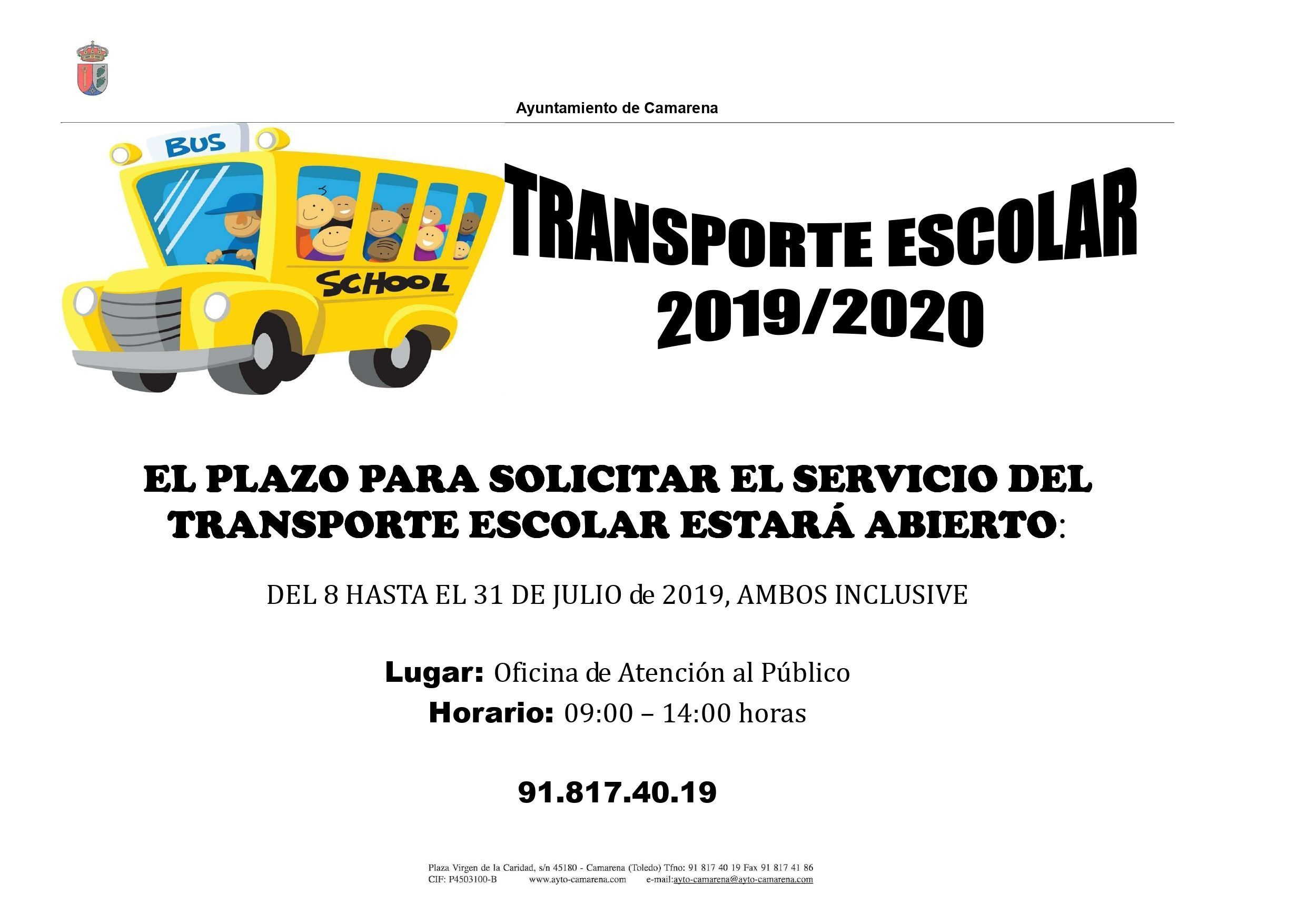 TRANSPORTE ESCOLAR 2019-2020