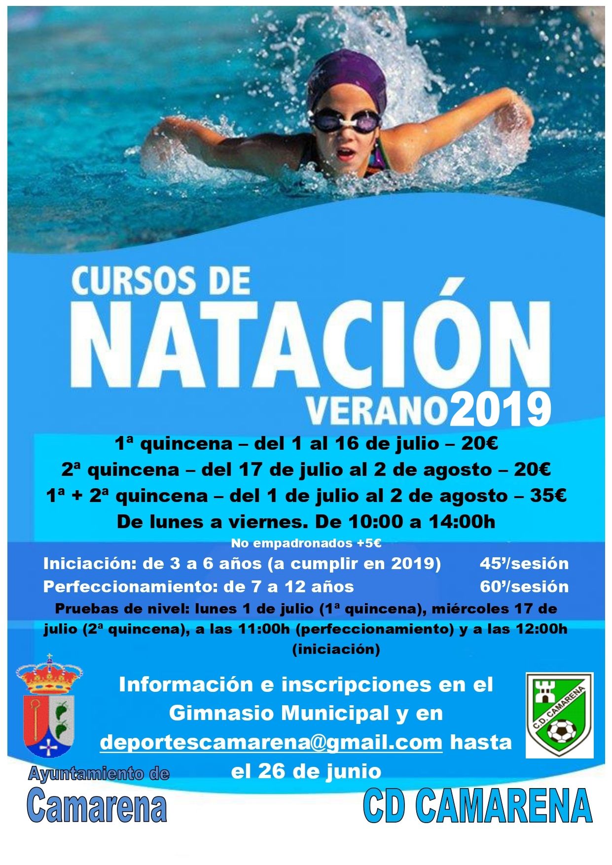 CURSOS DE NATACIÓN 2019